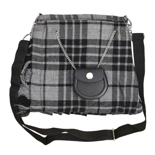 Scottish Grey Night Watch Tartan Ladies Hand Bag Front