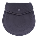 Scottish Highland Kilt Black Leather Sporran