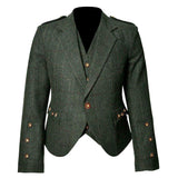 Scottish Hunter Green Tweed Argyle Jacket with Vest