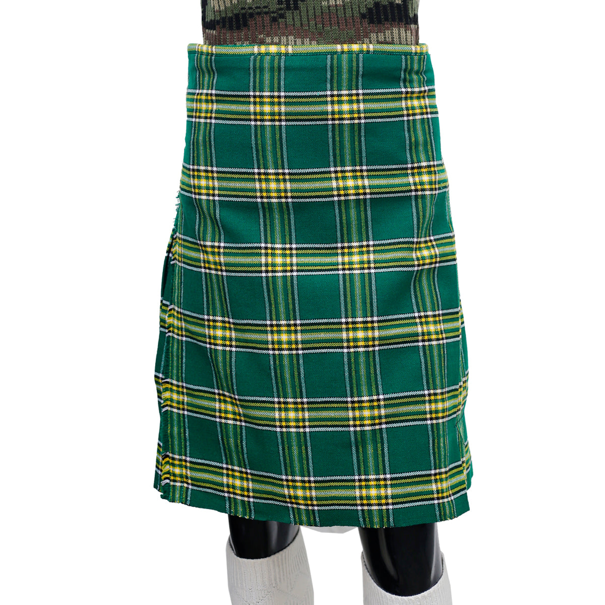 Scottish Irish Green Tartan Kilt Front