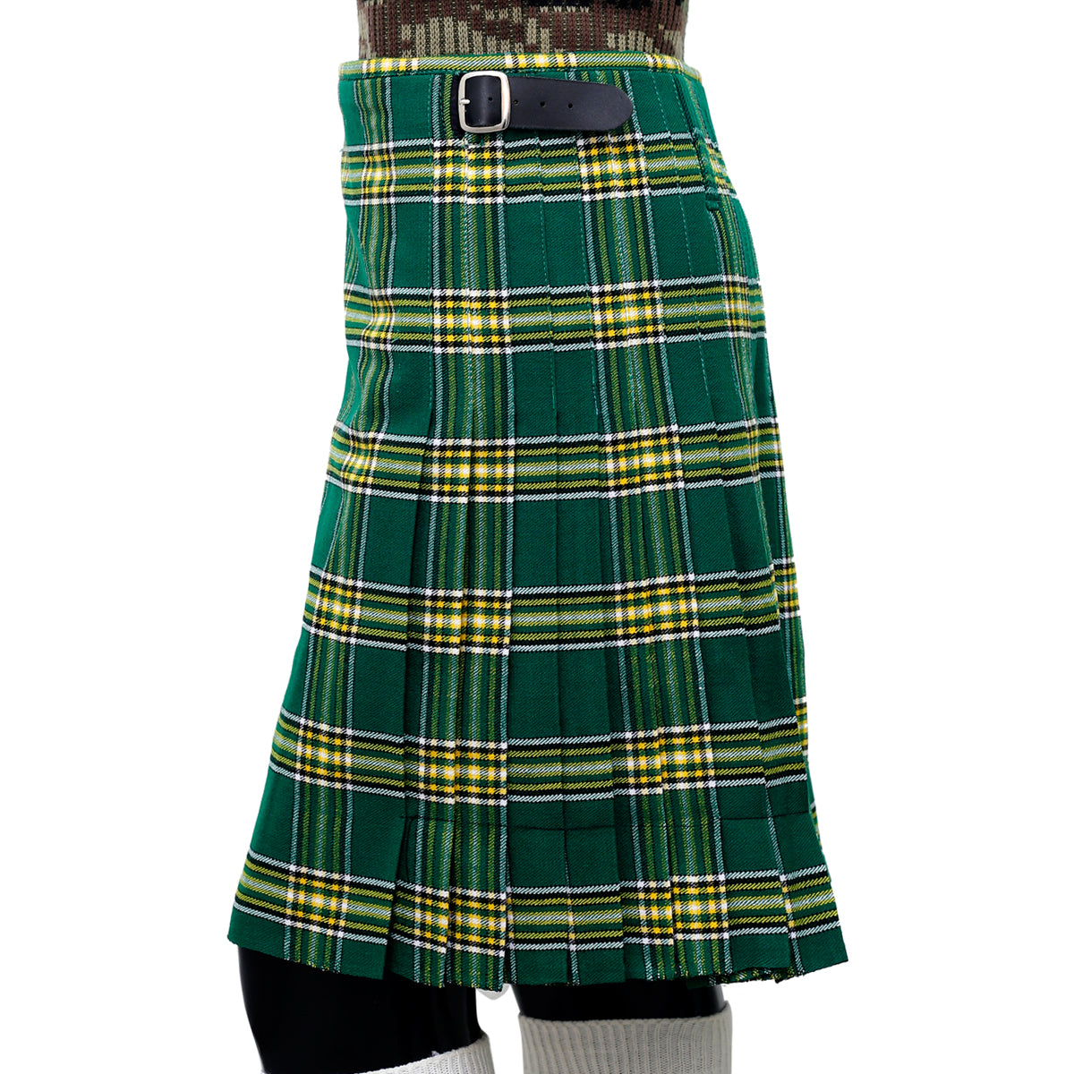 Scottish Irish Green Tartan Kilt Left