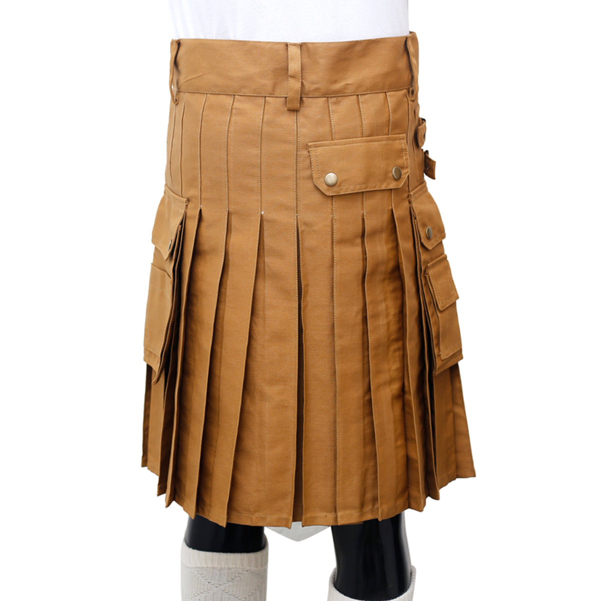 Scottish Khaaki Utility Kilt Back