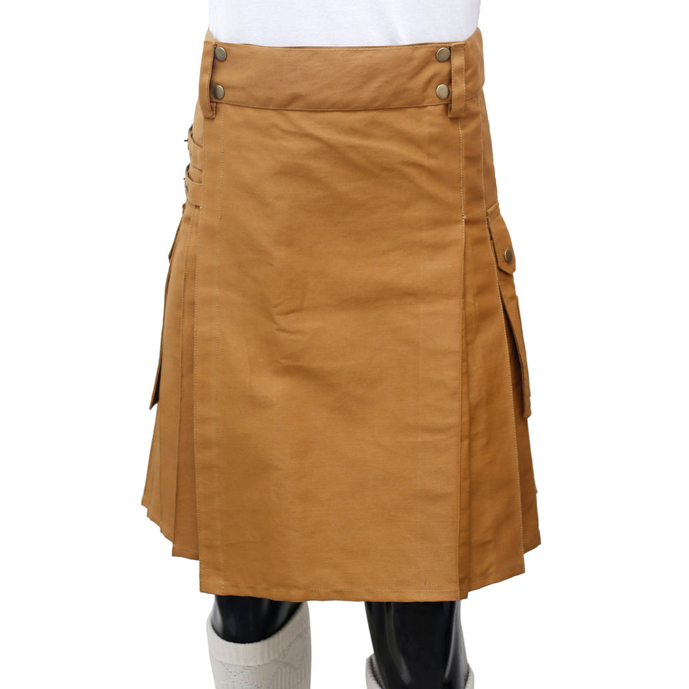 Scottish Khaaki Utility Kilt Front