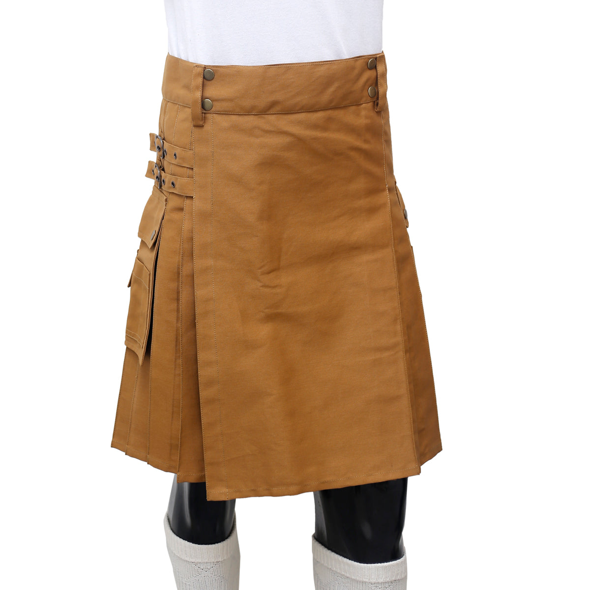 Scottish Khaaki Utility Kilt Right