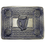Scottish Kilt Belt Buckle with Harp Badge