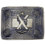 Scottish Kilt Belt Buckle with Saint Andrew Badge 
