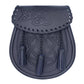 Scottish Kilt  Black Leather Sporran with Celtic Embossed Pattern