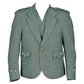 Scottish Lovat Green Tweed Argyle Kilt Jacket With Vest
