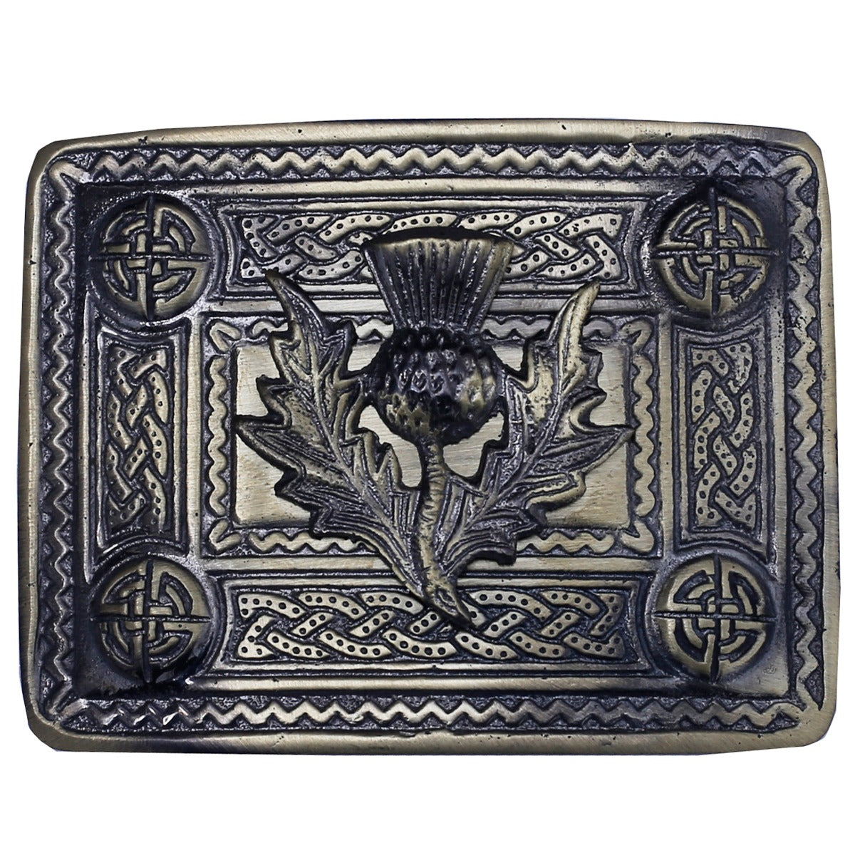 Scottish Thistle Badge Kilt Belt Buckle Antique Finish