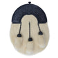 Scottish White Rabbit Fur Sporran with chrome Celtic Arch