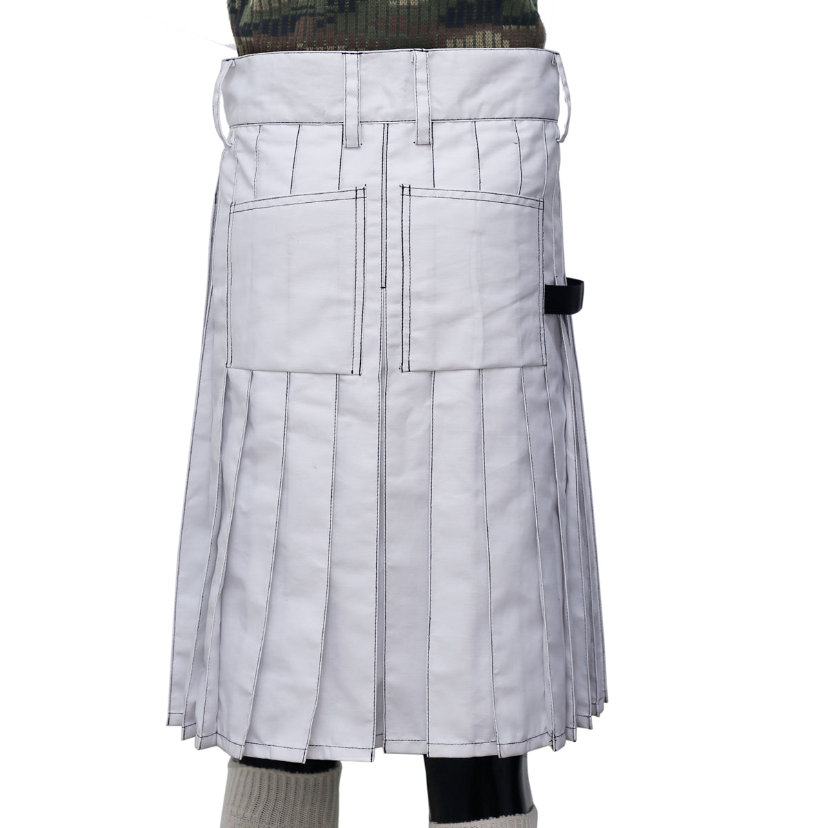 Scottish White Utility Kilt  Back