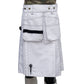 Scottish White Utility Kilt  Front
