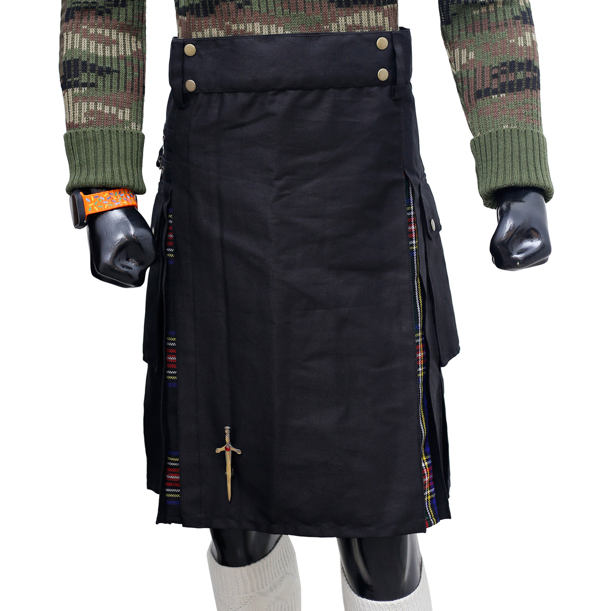 Scottish Black Stewart Hybrid Kilt