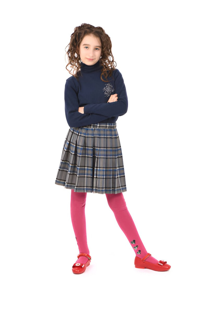 Scottish Grey Tartan Skirt Front
