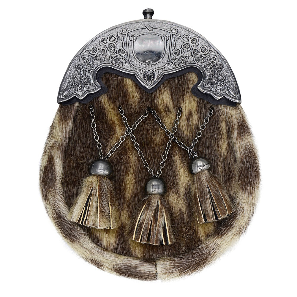 Seal Skin Sporran with Antique Chrome Cantle