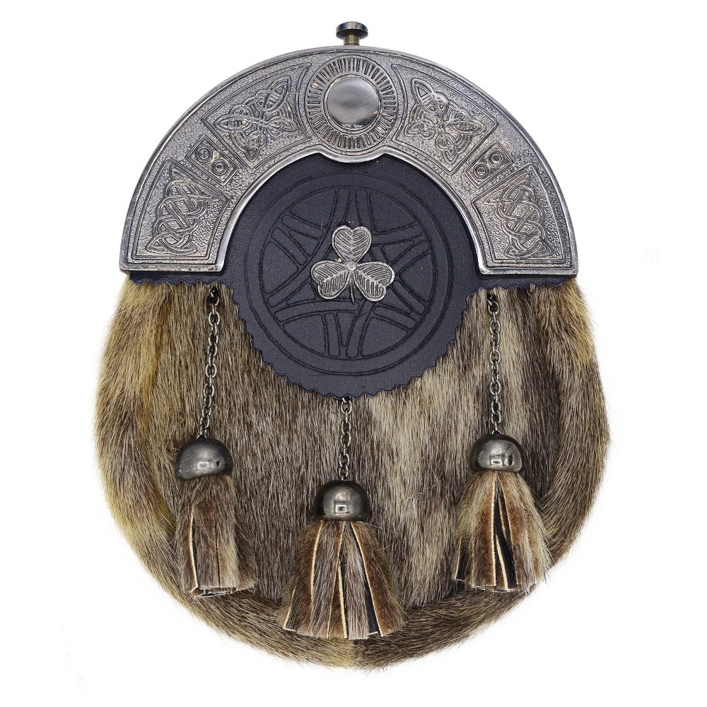 Seal Skin Sporran with Shamrock Badge