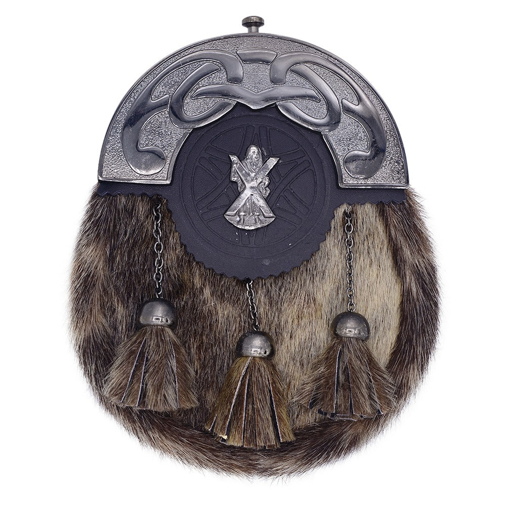 Seal Skin Sporran with St Andrew