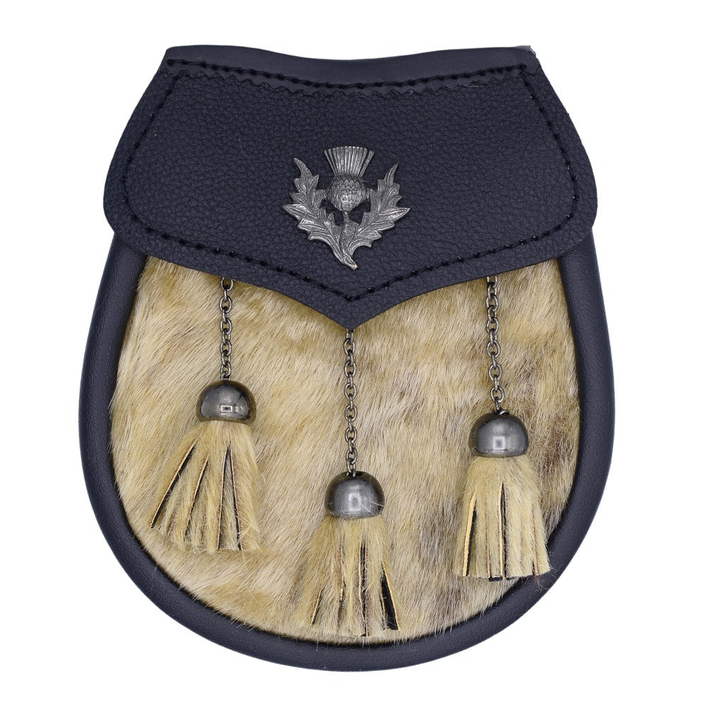 Seal Skin Sporran with Thistle Badge