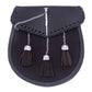 Semi Dress Black Leather Sporran with Chrome Pin Lock