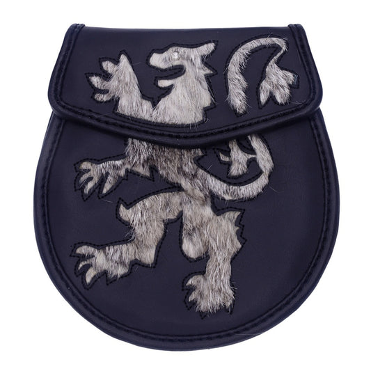 Semi Dress Lion Rampant Leather With Grey Rabbit Fur Sporran