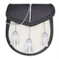 Semi Dress White Leather Chrome Pin Sporran