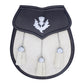 Semi Dress White Leather Sporran with Thistle Badge