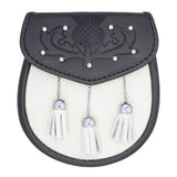 Semi Dress  White Seal Skin  Sporran with Tassels