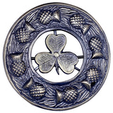 Shamrock Badge Antique Kilt Fly Plaid Brooch 