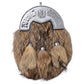 Silver Cantle brown Fox Fur Sporran with 3 Tassels