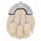 Silver Cantle Rabbit Fur Sporran with Three Tassels