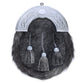 Silver Cantle Black Grey Seal Skin Leather Sporran