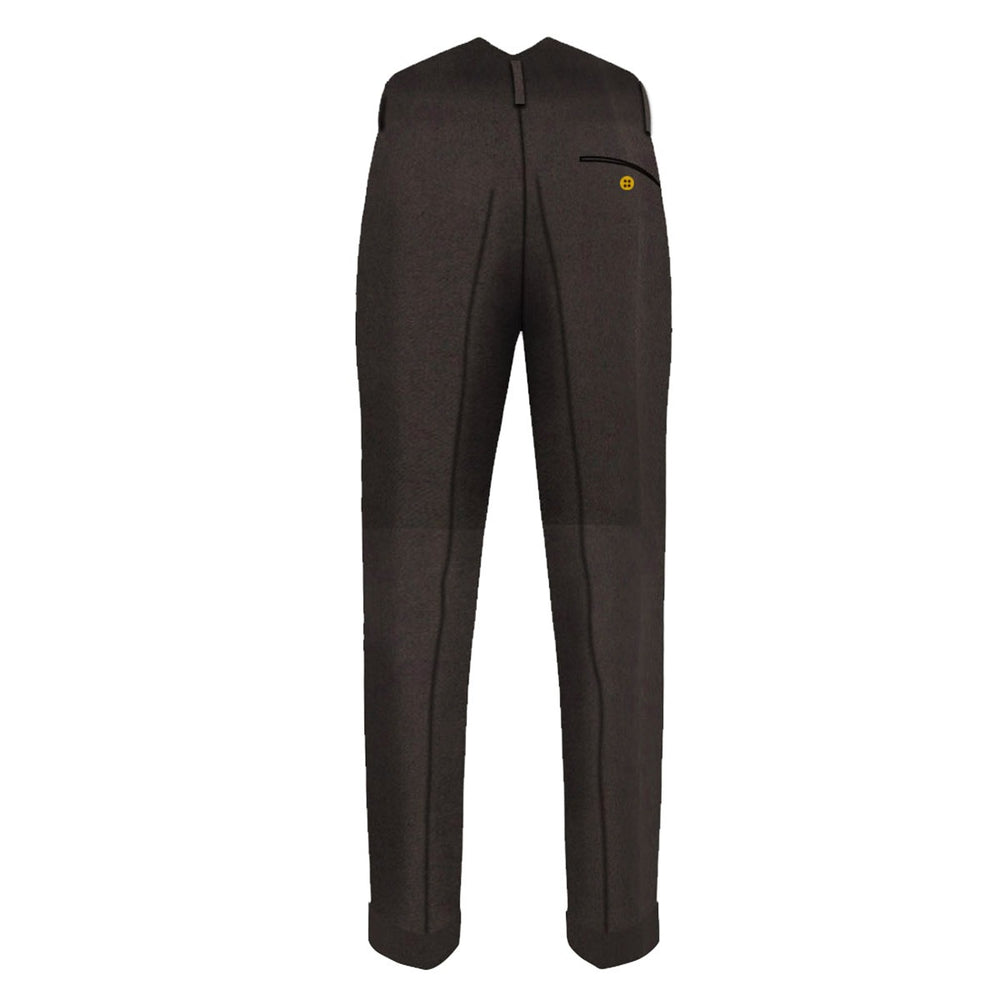 Solid Black Tartan Trouser Back