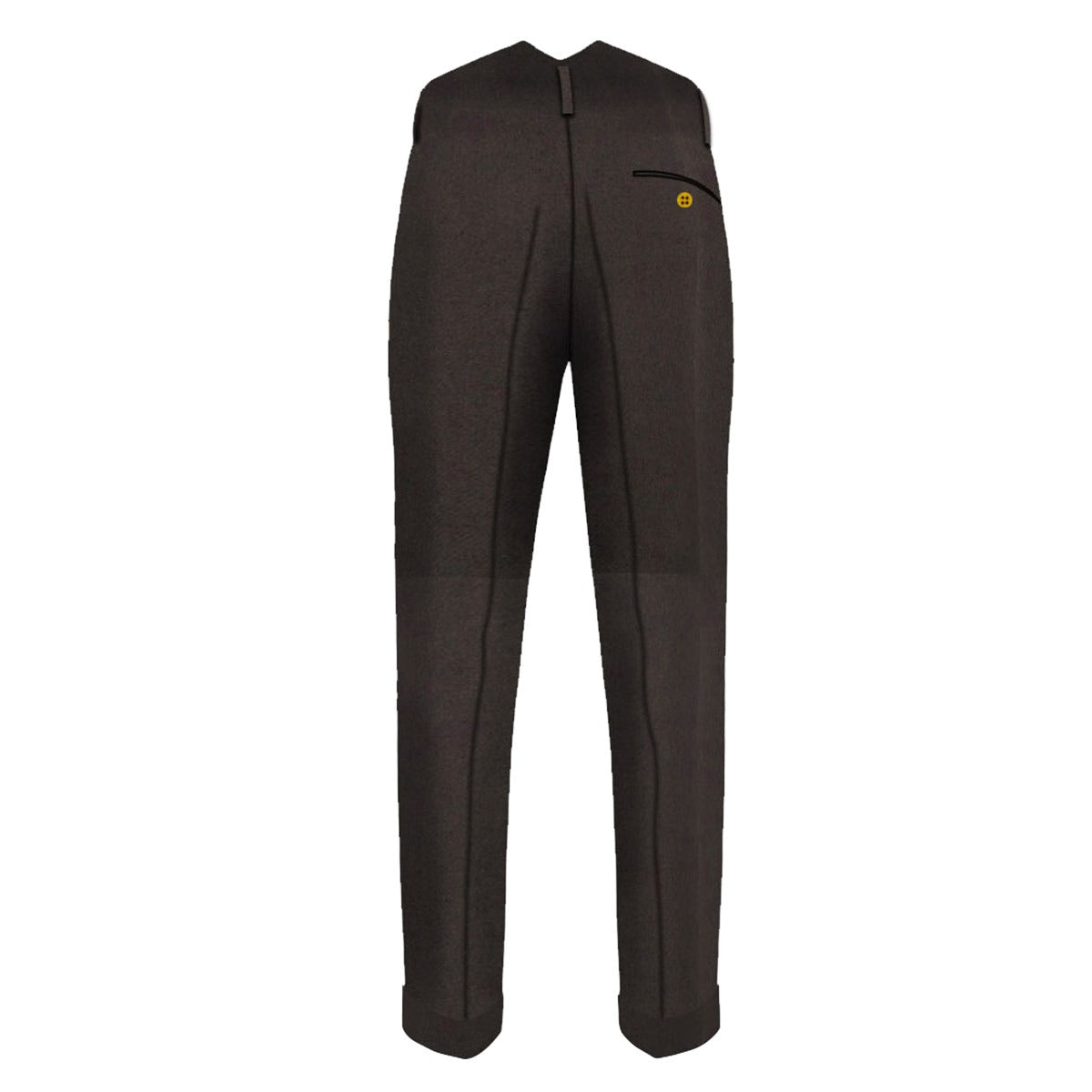 Solid Black Tartan Trouser Back