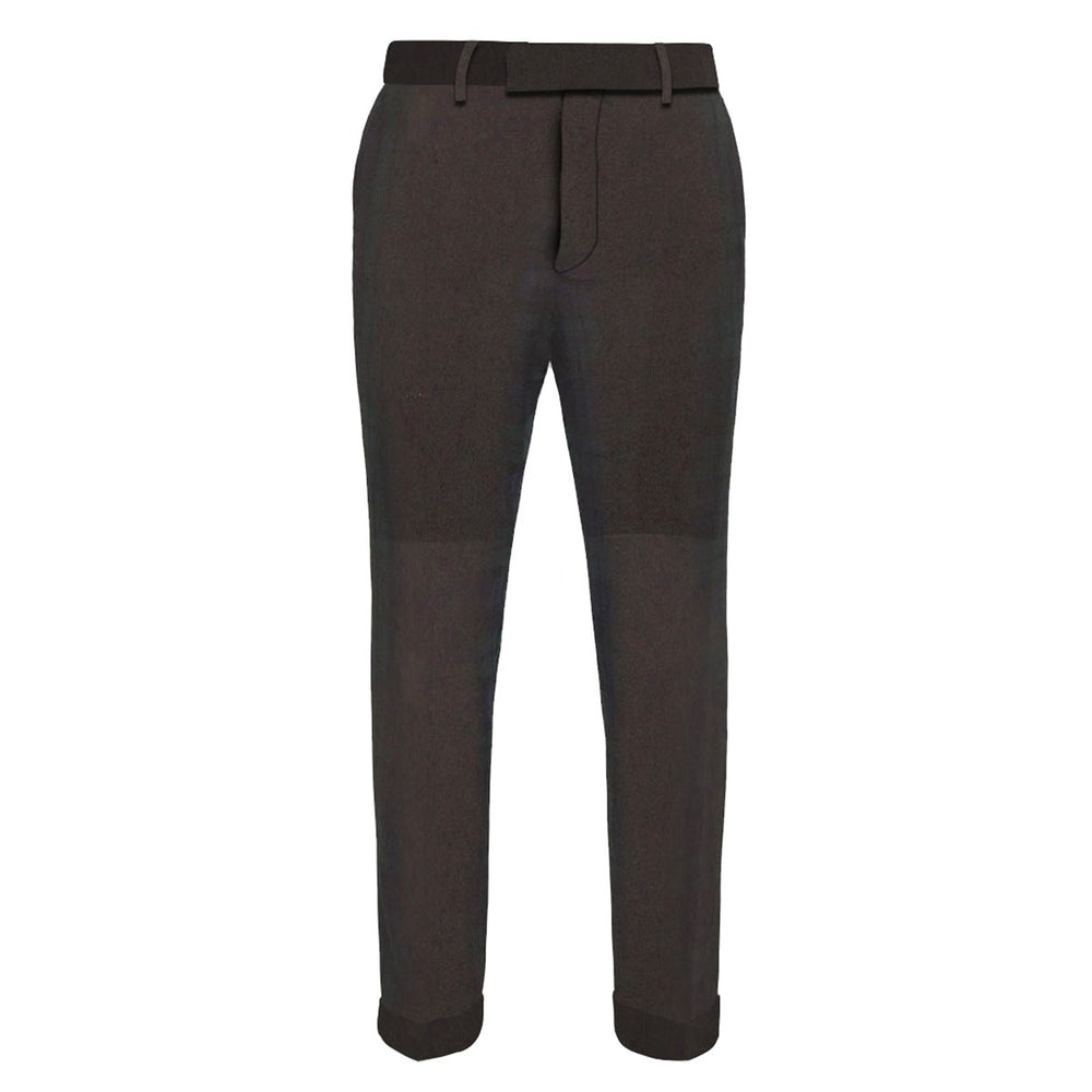 Solid Black Tartan Trouser