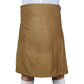 Solid Brown Tartan Kilt Front
