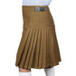 Solid Brown Tartan Kilt Left Side
