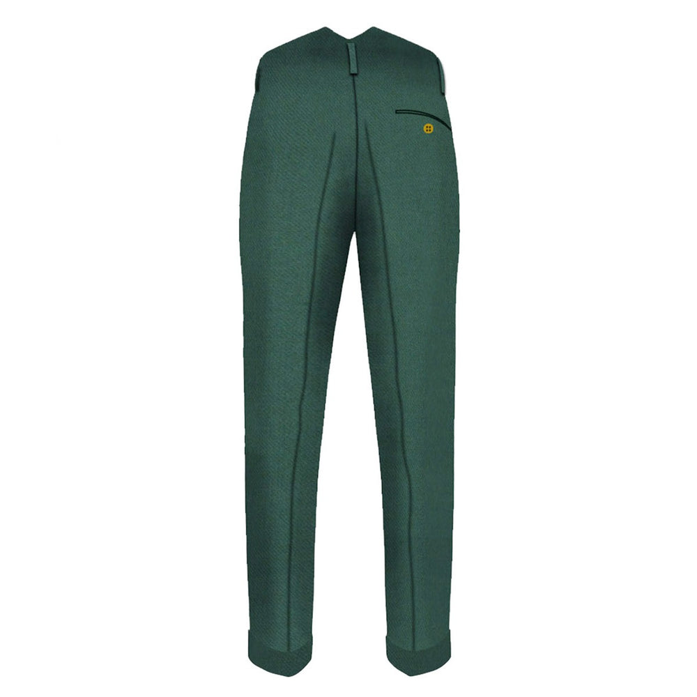 Solid Green Tartan Trouser Back