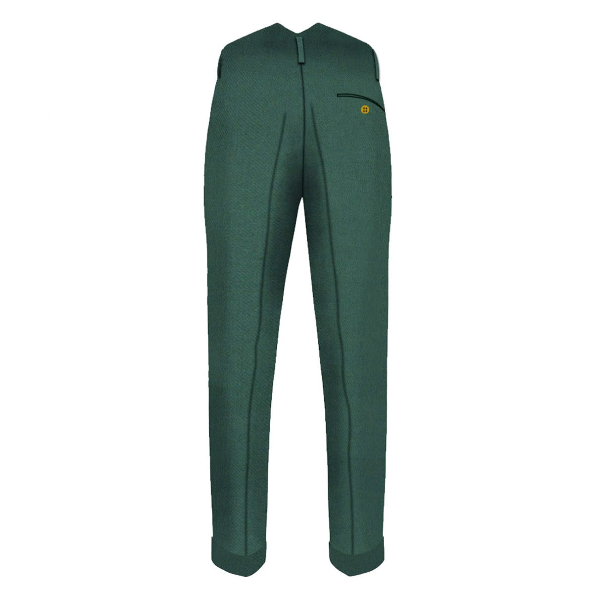 Solid Green Tartan Trouser Back