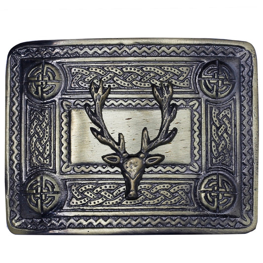 Stage Head Badge Celtic Kilt Belt Buckle Antique Finish