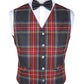 Stewart Black Tartan Vest Front