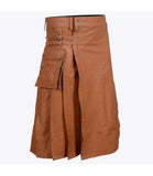 Cargo Brown Leather Kilt