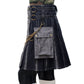Tactical Hybrid Kilt Black and Grey Left