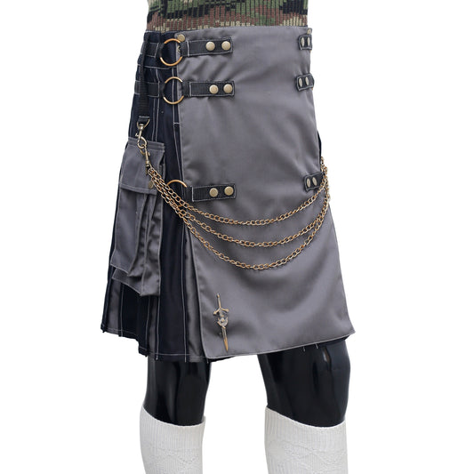 Tactical Hybrid Kilt Black and Grey Right