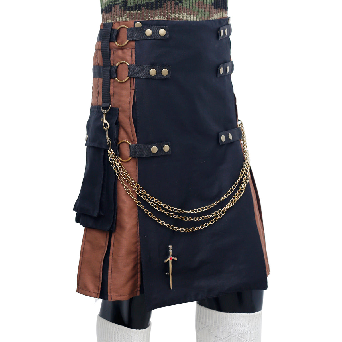 Tactical Kilt Black And Brown Right Photo