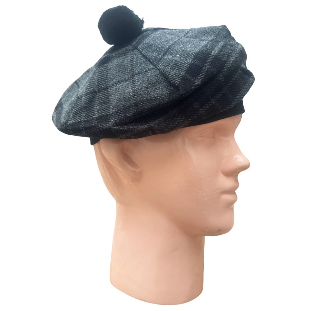Tam O Shanter Hat -  Grey Night Tartan Hat