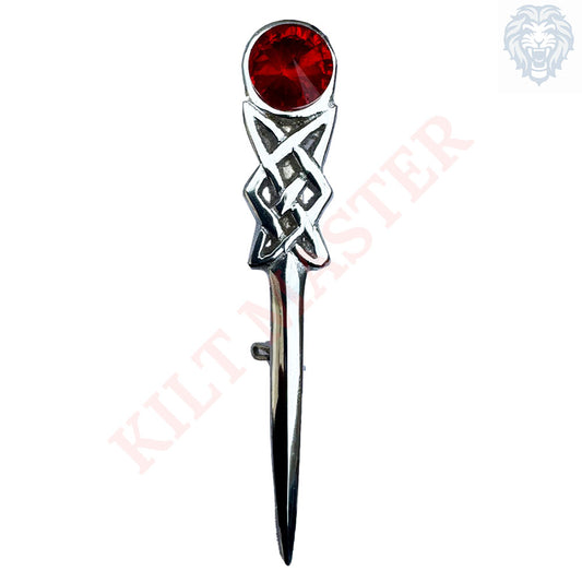 Red Pewter Celtic Knot Kilt Pin - Exquisite Design