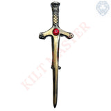 Red Stone Kilt Pin Antique - Classic Elegance