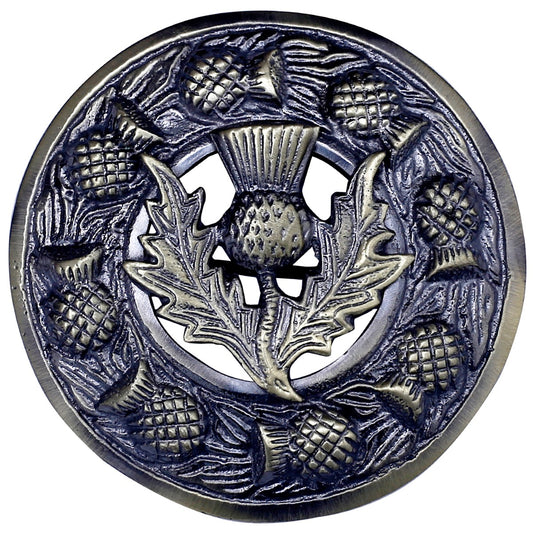 Thistle Badge Antique Kilt Fly Plaid Brooch