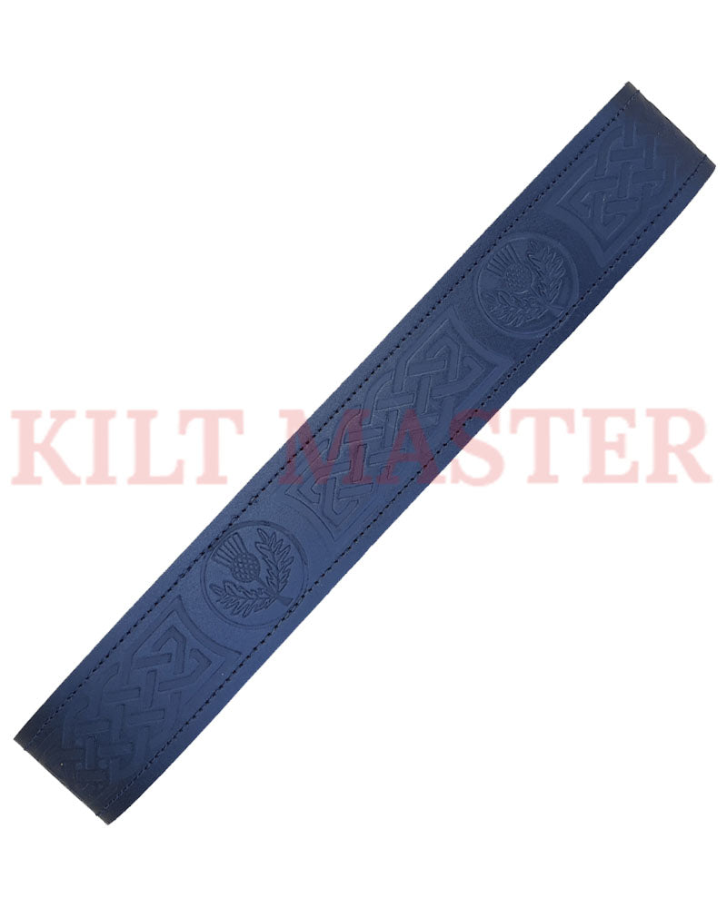 Thistle Engraved Kilt Leather Belt