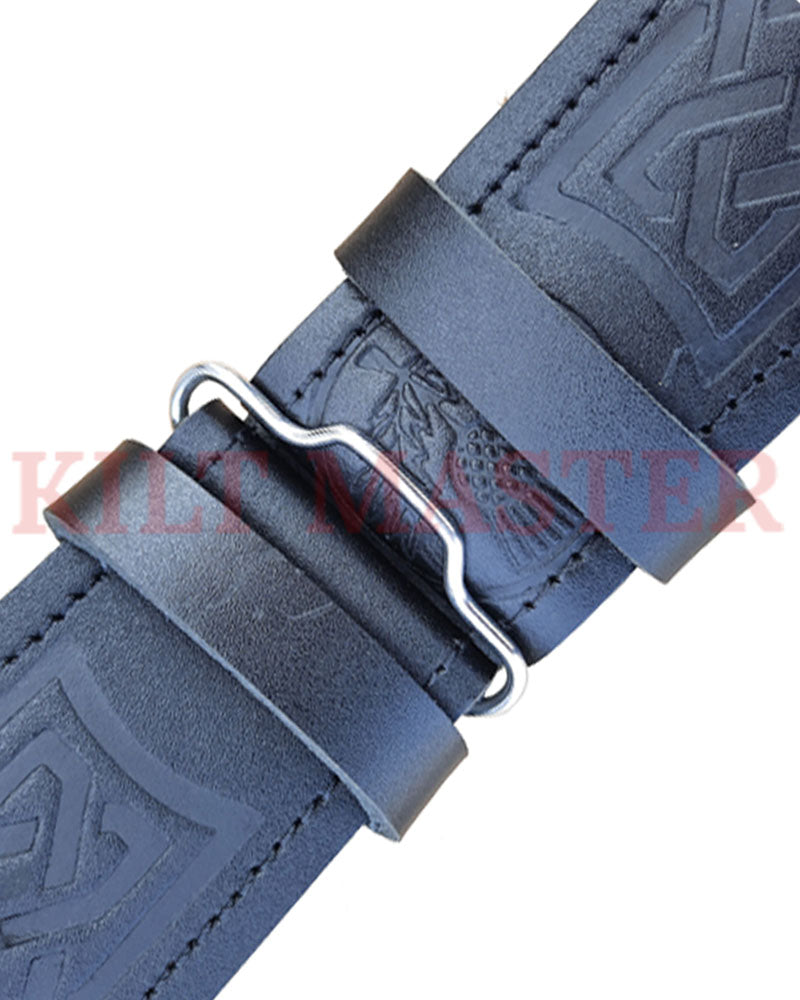 Thistle Engraved Kilt Leather Belt